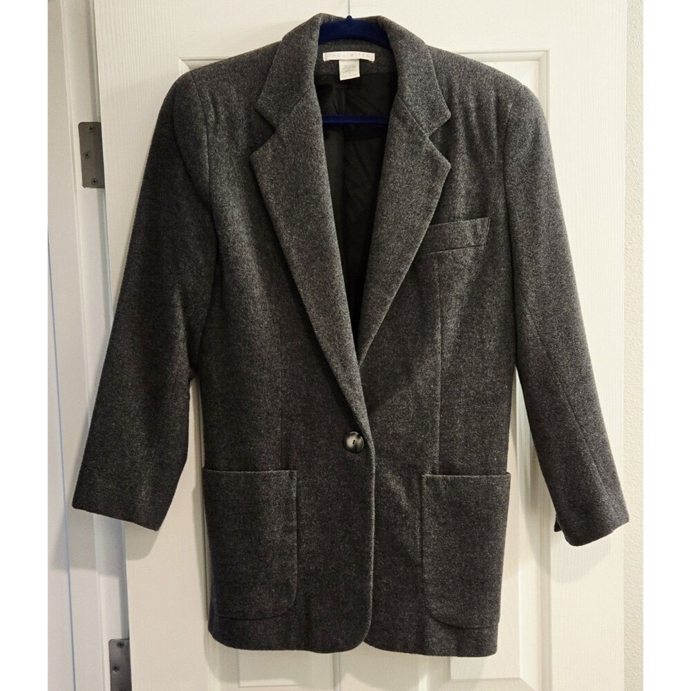 Vintage The Limited Wool Cashmere Blazer Jacket Gray Sz Small Dark Academia 90s